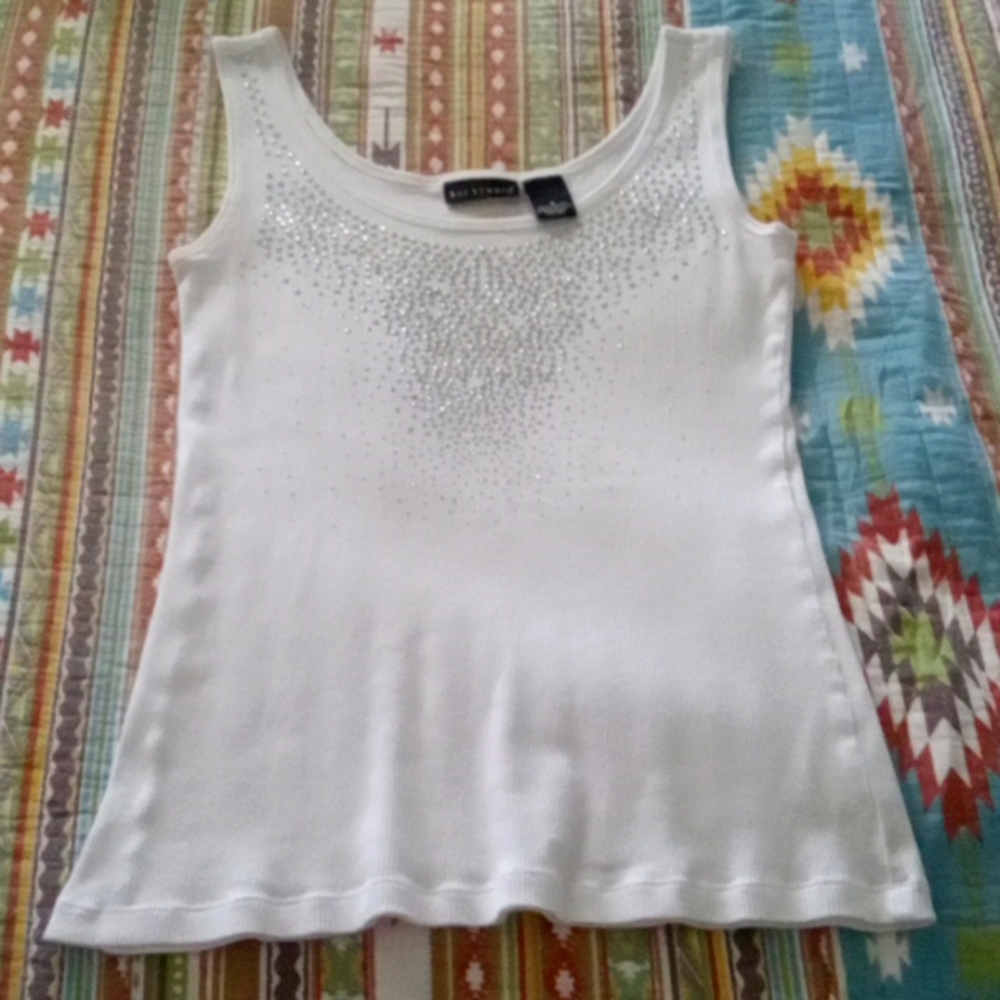 Bay Studio white sleeveless studded